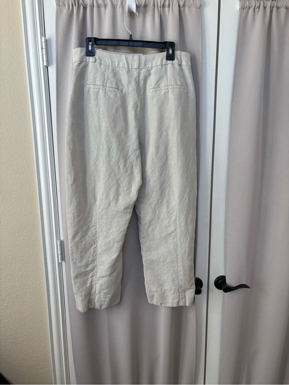 Banana Republic High-Rise Barrel Tencel Linen Blend in Lunar Dust Taupe